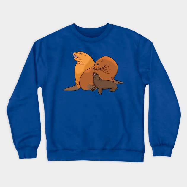 Sea Lion Family Crewneck Sweatshirt by HonuHoney